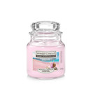 A small Yankee Candle jar labelled "Summer Daydream" with pink wax. The label shows a beach scene with a hat and sandals, evoking a relaxing summer vibe.