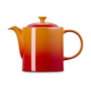 Straight side profile of the Le Creuset Grand Teapot in Volcanic, showcasing the bold ombré colour and classic handle-spout silhouette.