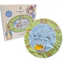 Peter Rabbit Sensory Water Play Mat in gift box packaging, featuring illustrations of Peter Rabbit and friends with the phrase ‘Hop little rabbit, hop hop hop!’.