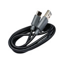 Black USB to USB-C charging cable included with the Draper 7W LED Rechargeable Inspection Lamp, neatly coiled on a white background.