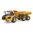 A view volvo dumper toy on a white background