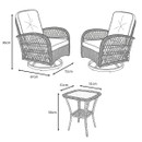Winchester 2 Seater Rattan Garden Furniture Swivel Bistro Set