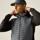 A close up view of a quilted Regatta grey jacket