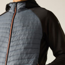 A close up view of a quilted Regatta grey jacket