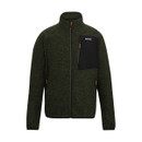 A view of a dark green full zip Regatta fleece on a white background