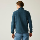 A back view of a blue Regatta full zip on a white background