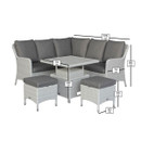 Bramblecrest Tetbury 6 Seater Rattan Mini Garden Furniture Corner Sofa Dining Set with Adjustable Table - Graphite