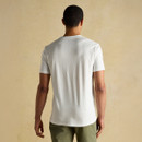 A back view of a man wearing a white Joules everyday t-shirt