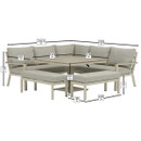 Bramblecrest Zurich 8 Seater Aluminium Garden Furniture Corner Sofa Dining Set with Adjustable Table - Mocha