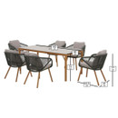 Bramblecrest Helsinki 6 Seater Rope Garden Furniture Dining Set with 3m Parasol & Base