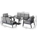 Bramblecrest Prague 7 Seater Aluminium Garden Furniture Sofa Dining Set with Adjustable Table
