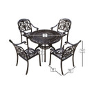 Bramblecrest Venice 4 Seater Aluminium Garden Furniture Dining Set with 2.5m Parasol & Base