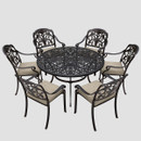 Bramblecrest Venice 6 Seater Aluminium Garden Furniture Dining Set with 3m Parasol & Base