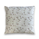 A view of a grey hummingbird design outdoor scatter cushion on a white background