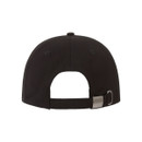 A back view of a black Ridgeline signature cap on a white background
