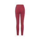 Tibetan red high-waisted leggings, back view on white background.