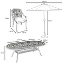 Bramblecrest Venice 8 Seater Aluminium Garden Furniture Dining Set with 3m Parasol & Base