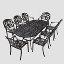 Bramblecrest Venice 8 Seater Aluminium Garden Furniture Dining Set with 3m Parasol & Base