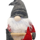 Close-up of the main gonk’s grey hat and long white beard behind the sledge handle, on a white background.