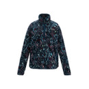 Front view of the women’s patterned fleece half-zip on a white background, showing the high neck and quarter zip.