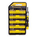 A 51-piece precision screwdriver and bit set featuring neatly arranged bits in a black and yellow case. The handle is black with yellow accents.
