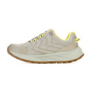 Light grey Regatta Cruize hiking shoe with yellow accents and cushioned sole, side view.