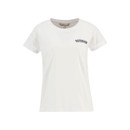 Flat lay of the white Barbour T-shirt showing the small chest logo and rolled sleeve cuffs.