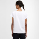 Back view of the white Barbour T-shirt showing the plain back and short sleeves with turned-up cuffs.