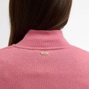 Close-up of the back neck showing the collar and Barbour branded metal plaque.