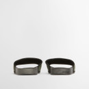 Rear view of olive green Barbour slider sandals showing open heel design and lightweight construction.