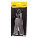 Packaging of a 200mm digital angle finder ruler by Rolson, with a yellow header. The ruler has a digital display and red buttons, conveying precision and professionalism.