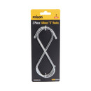 Packaging of two silver 160mm "S" hooks from Rolson on a black and yellow card. The hooks are arranged in an overlapping pattern.