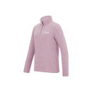 Studio shot of the lilac half-zip fleece, front view.