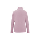 Studio shot of the lilac half-zip fleece, back view.
