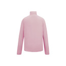 Women’s lilac half-zip fleece top, back view.