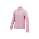 Women’s lilac half-zip fleece top, angled front view.