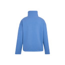 Sonic blue full-zip fleece jacket, back view on a white background.