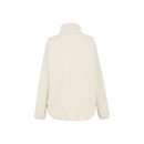 Light vanilla full-zip fleece jacket, back view, showing the stand collar and plain back panel.