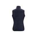 Back view of the navy quilted gilet on a plain background.