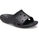 Single black Crocs slide sandal with perforated upper and contoured sole, angled side view.