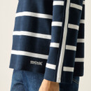 Close-up of the striped fabric and hem with Regatta Great Outdoors logo detail.