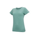 Green short-sleeve crew-neck T-shirt, angled front view on a white background.