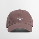 Brown baseball cap with "Barbour" embroidered in white above a small blue and white shield. The background is plain white.