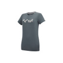 Angled front view of the women’s slate-grey “Nature” graphic T-shirt on a white background.