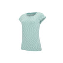 Green marl women’s short-sleeve T-shirt shown at a three-quarter angle, with a round neckline, on a white background.