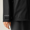 Close-up of the black waterproof jacket sleeve showing the cuff adjustment and Isotex 10000 branding.
