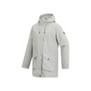 A angled view of a women's grey waterproof coat