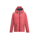 Women’s slate rose hooded waterproof jacket, front view.