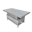 Grey rattan rectangular rising garden table with glass top from Florida corner dining set