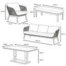 Bramblecrest Helsinki 7 Seater Rope Garden Furniture Sofa Dining Set with Adjustable Table
